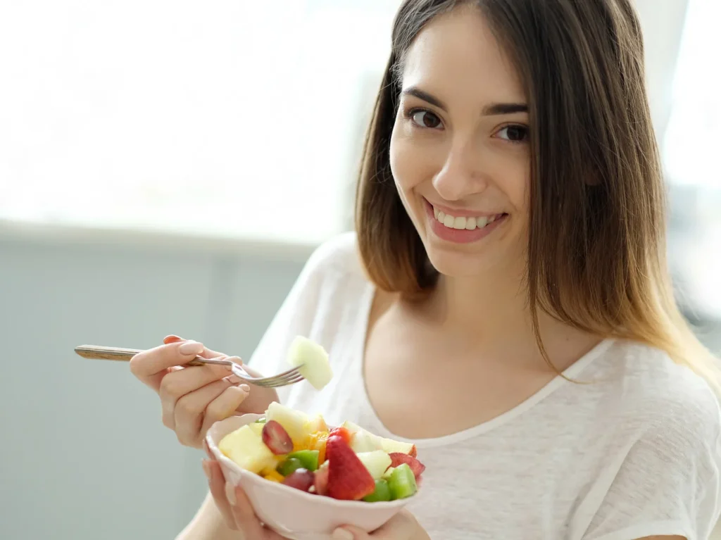 eating fresh fruits 